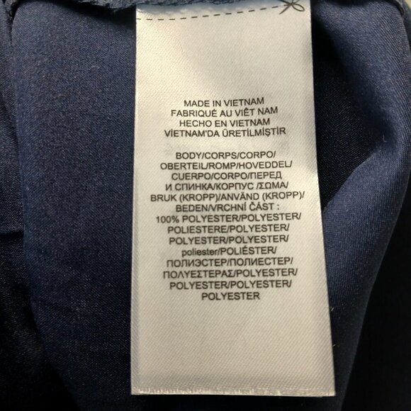 Lauren Ralph Lauren Ruffle Tiered Hem Blue & Light Gray Floral Midi Dress Sz 12 - Picture 7 of 9